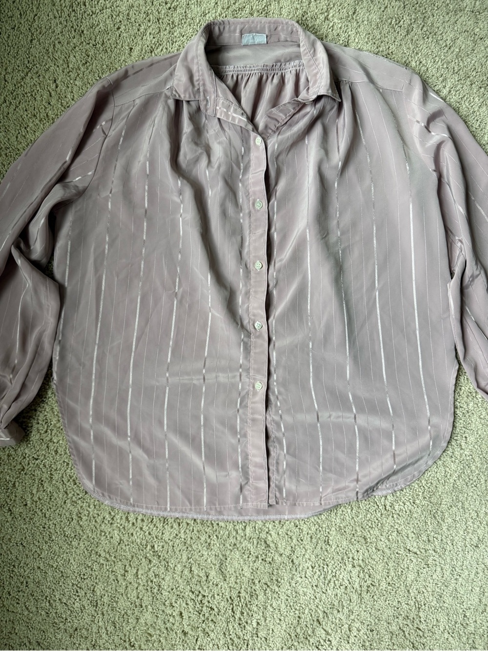 Relaxed Light Mauve Stripe Button-Down Shirt
